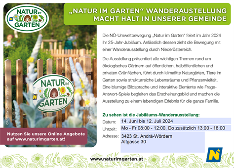 Plakat von Wanderausstellung 'Natur im Garten'