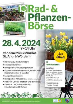 Plakat von Rad- und Pflanzenbörse 2024